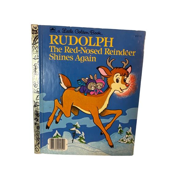 A Little Golden Book-Rudolph the Red Nosed Reindeer Shines Again 1982 Vintage - Picture 1 of 7